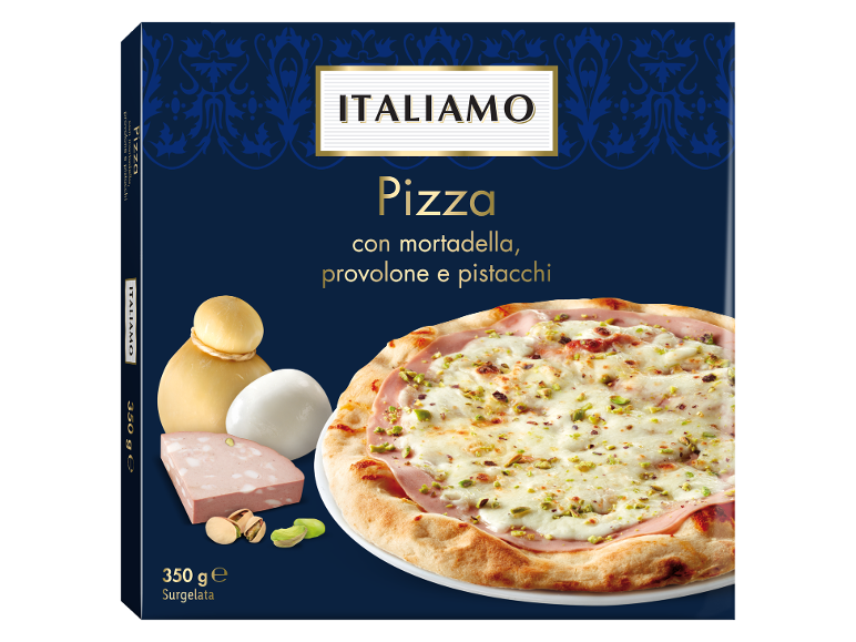 Pizza con mortadella, provolone e pistacchi, 350 g
