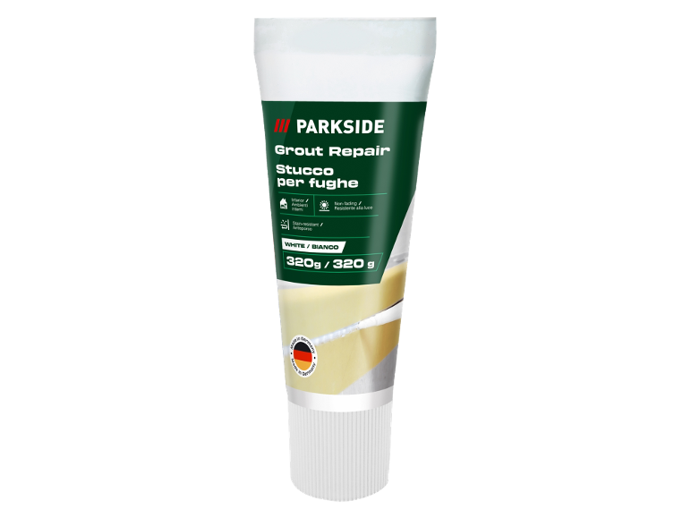 Tubo di stucco per fughe bianco, 320g, per interni, resistente alle macchie e non sbiadisce.