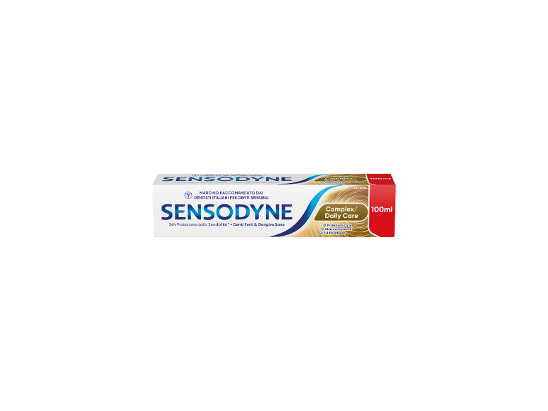 Dentifricio SENSODYNE Complex/Daily Care 100ml per denti sensibili, denti forti e gengive sane.