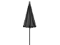Ombrellone piegato nero per patio o giardino.
