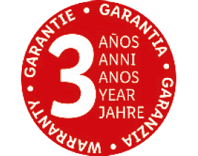 Sigillo rosso: 3 anni di garanzia in più lingue.