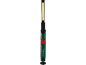 Lampada da lavoro LED verde e nera con interruttore rotante rosso e base magnetica.