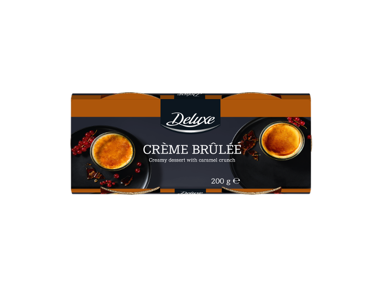 Crème Brûlée Deluxe, dessert cremoso con granella di caramello, 200 g.