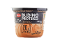 Budino proteico al gusto nocciola, 20g di proteine, a basso contenuto di grassi e senza lattosio.