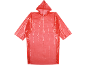 Impermeabile rosso monouso con cappuccio.