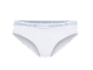 Slip bianchi con elastico in vita grigio e logo.