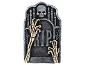 Lapide di Halloween con mani scheletriche, un teschio e la scritta 'RIP'.