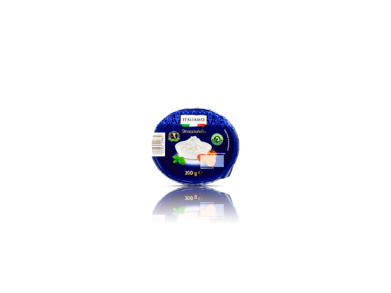 Confezione di stracciatella con illustrazione del prodotto e peso di 200 g.