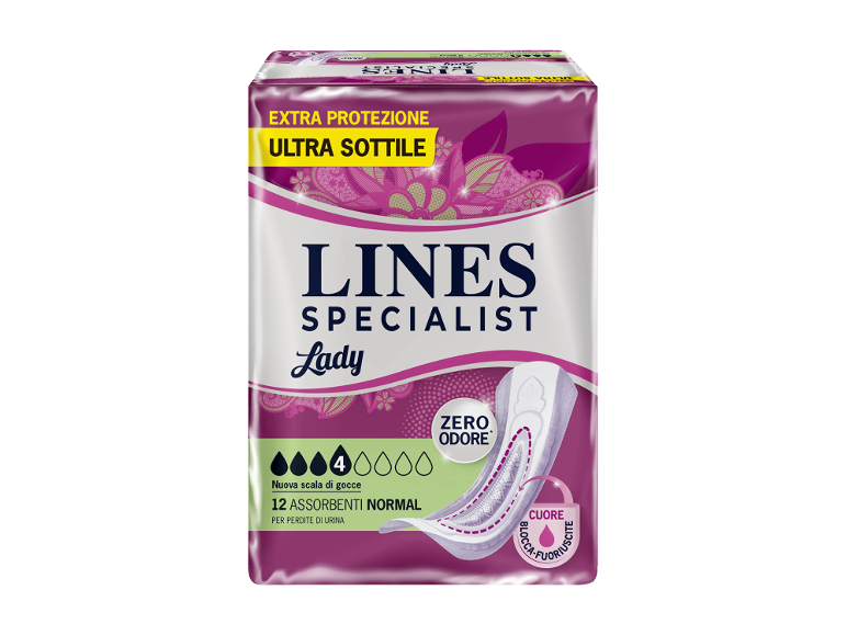 Assorbenti ultra sottili per incontinenza femminile, 12 assorbenti normali a zero odore.