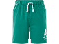 Pantaloncini pigiama verdi con coulisse bianca con testo e silhouette di uomo.