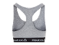 Reggiseno sportivo grigio con fascia elastica nera sul fondo