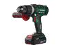 Trapano avvitatore brushless con batteria da 20V e impugnatura ausiliaria.
