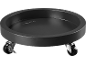 Carrello rotondo nero per piante con ruote