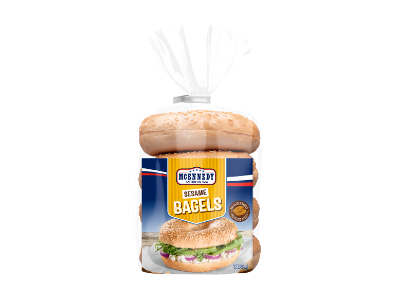 Confezione di bagel al sesamo pretagliati, 300 g.