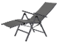 Sedia a sdraio pieghevole grigia con estensione per le gambe