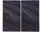 Due piastrelle di ardesia grigio scuro con texture naturale.