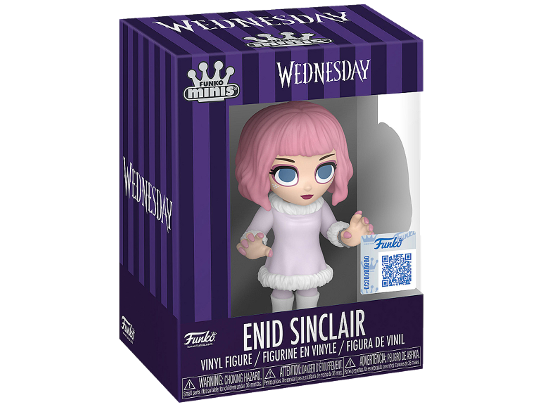 Wednesday Funko Minis Enid Sinclair statuetta in vinile in una scatola.