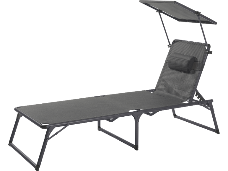 Lettino prendisole con parasole e cuscino poggiatesta