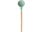 Mestolo con testa in silicone verde menta e manico in legno.