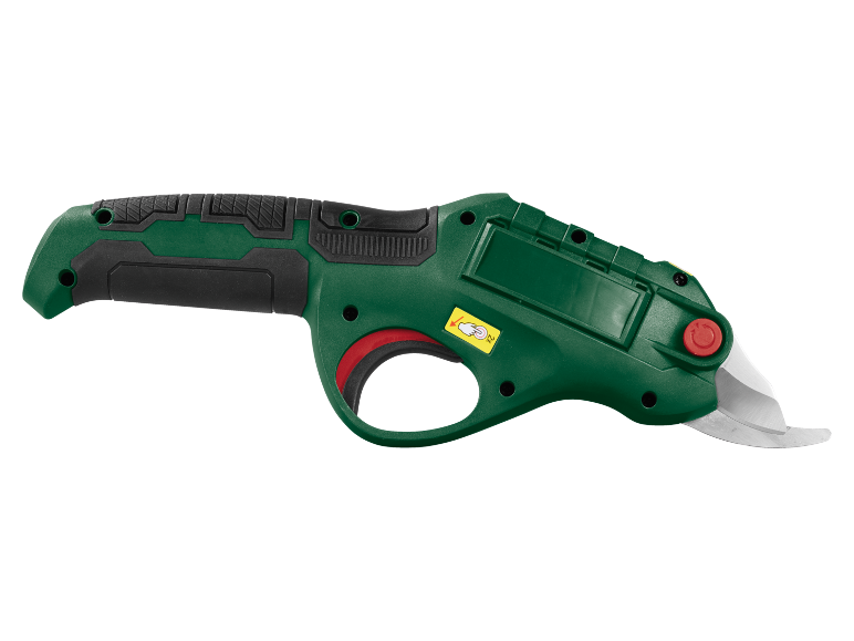 Forbici da potatura elettriche verdi con impugnatura nera