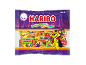 Caramelle gommose alla frutta Haribo Halloween Party Mix in un sacchetto viola a tema spaventoso.
