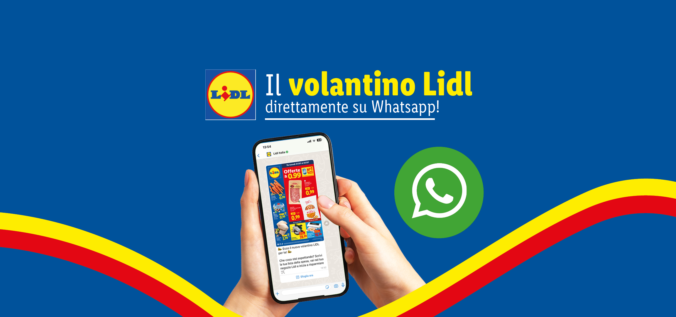 Volantino Lidl su WhatsApp: offerte a 0,99€ su frutta, salumi e pizza.