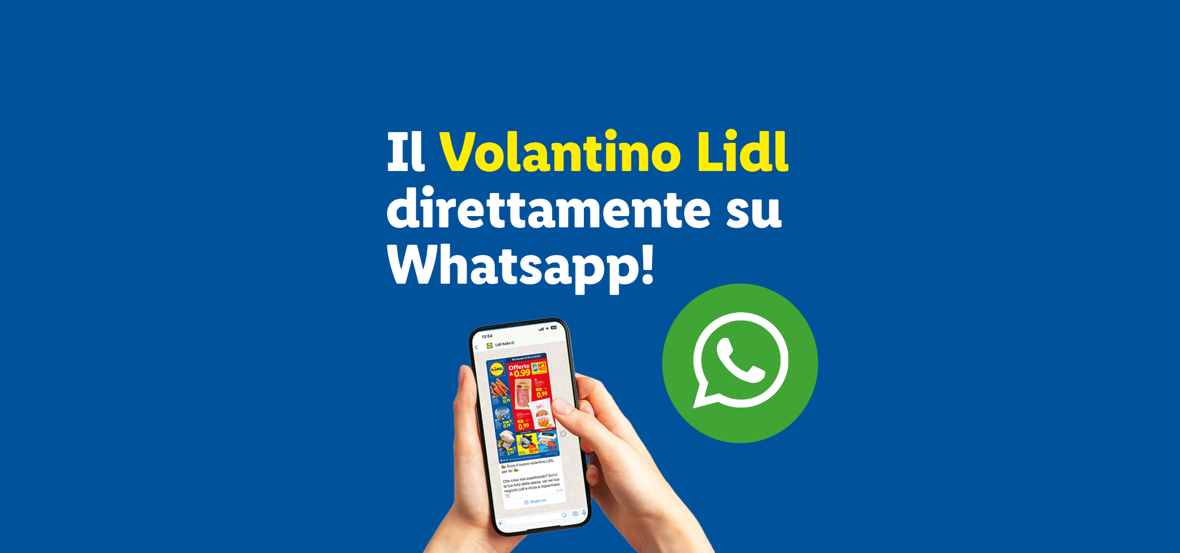 Volantino Lidl su WhatsApp con offerte su salumi, carote e pizza.