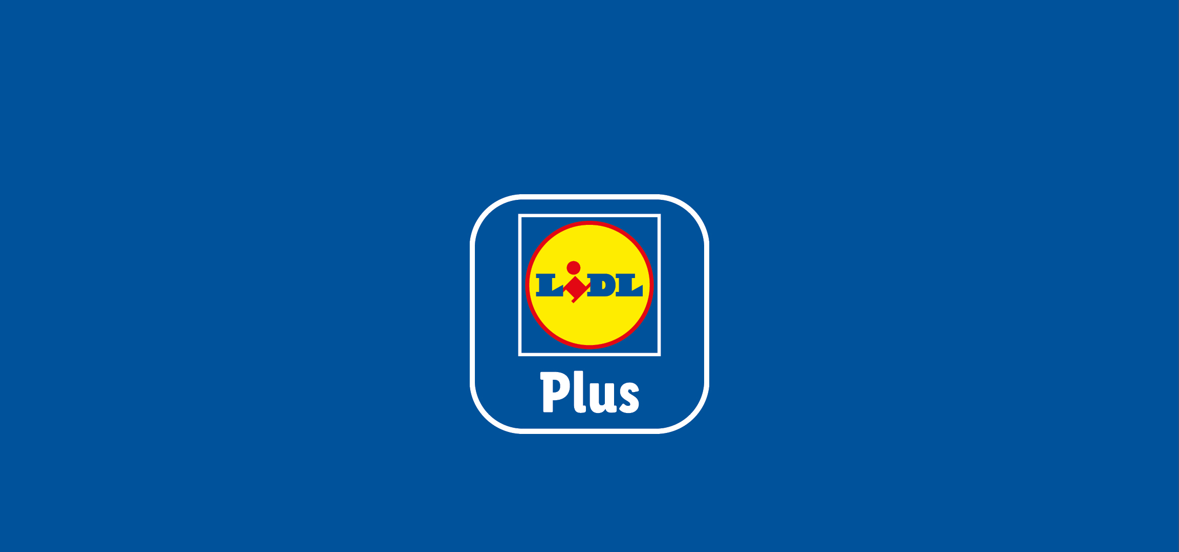 Logo Lidl Plus su sfondo blu.