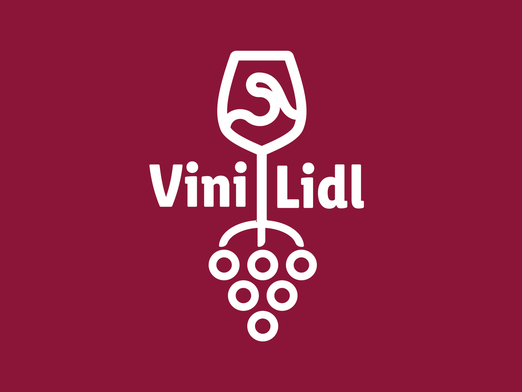 Logo Vini Lidl con bicchiere di vino e grappolo d'uva stilizzati.