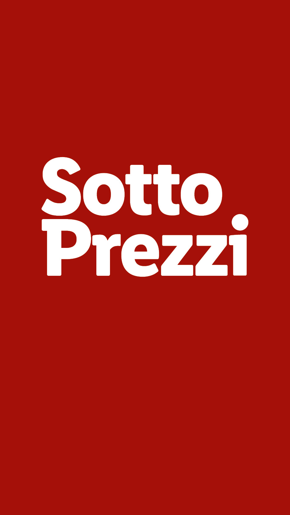 Testo bianco 'Sotto Prezzi' su sfondo rosso.