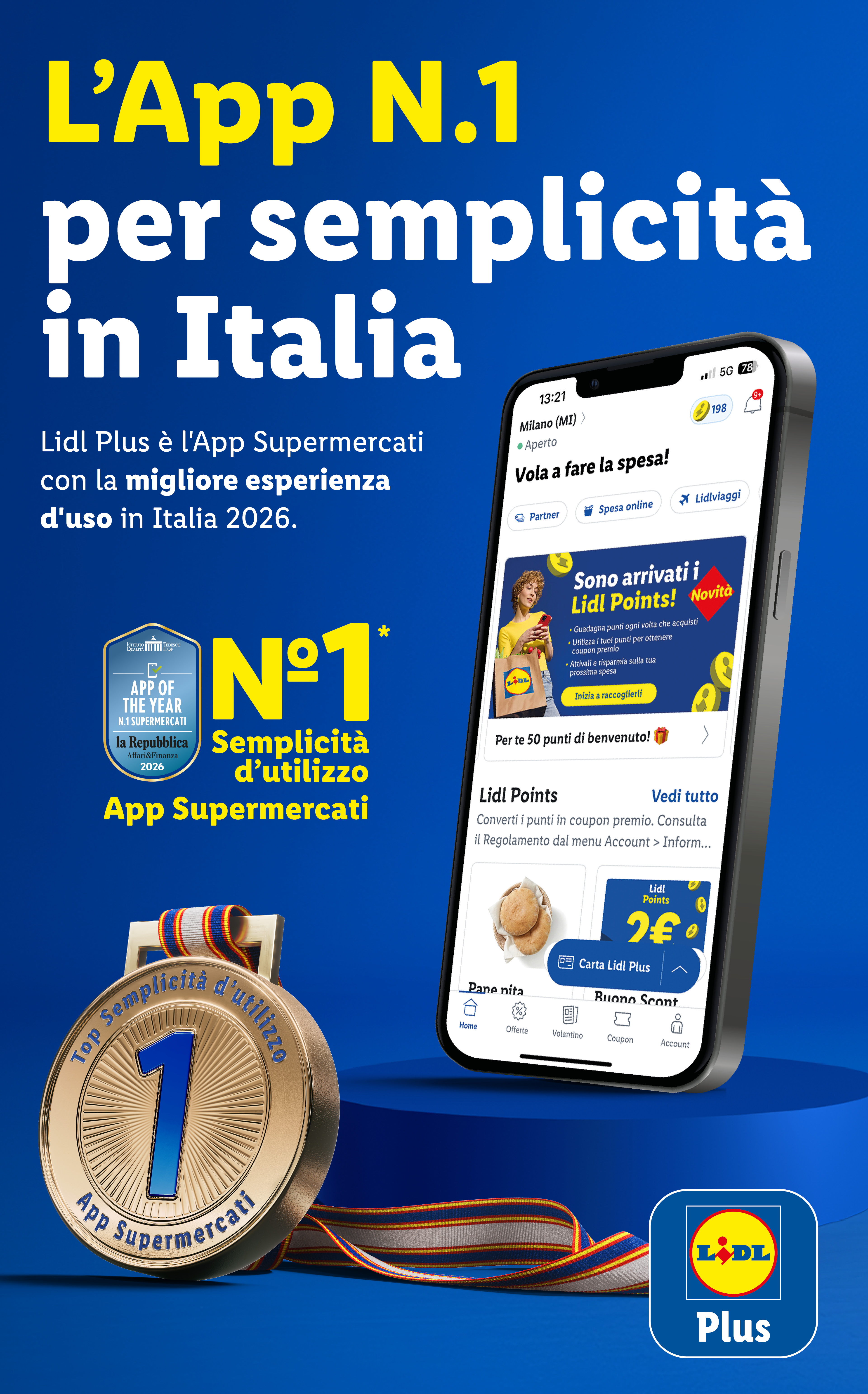 L'app supermercati numero 1 in Italia per semplicità d'uso, con punti fedeltà e coupon.