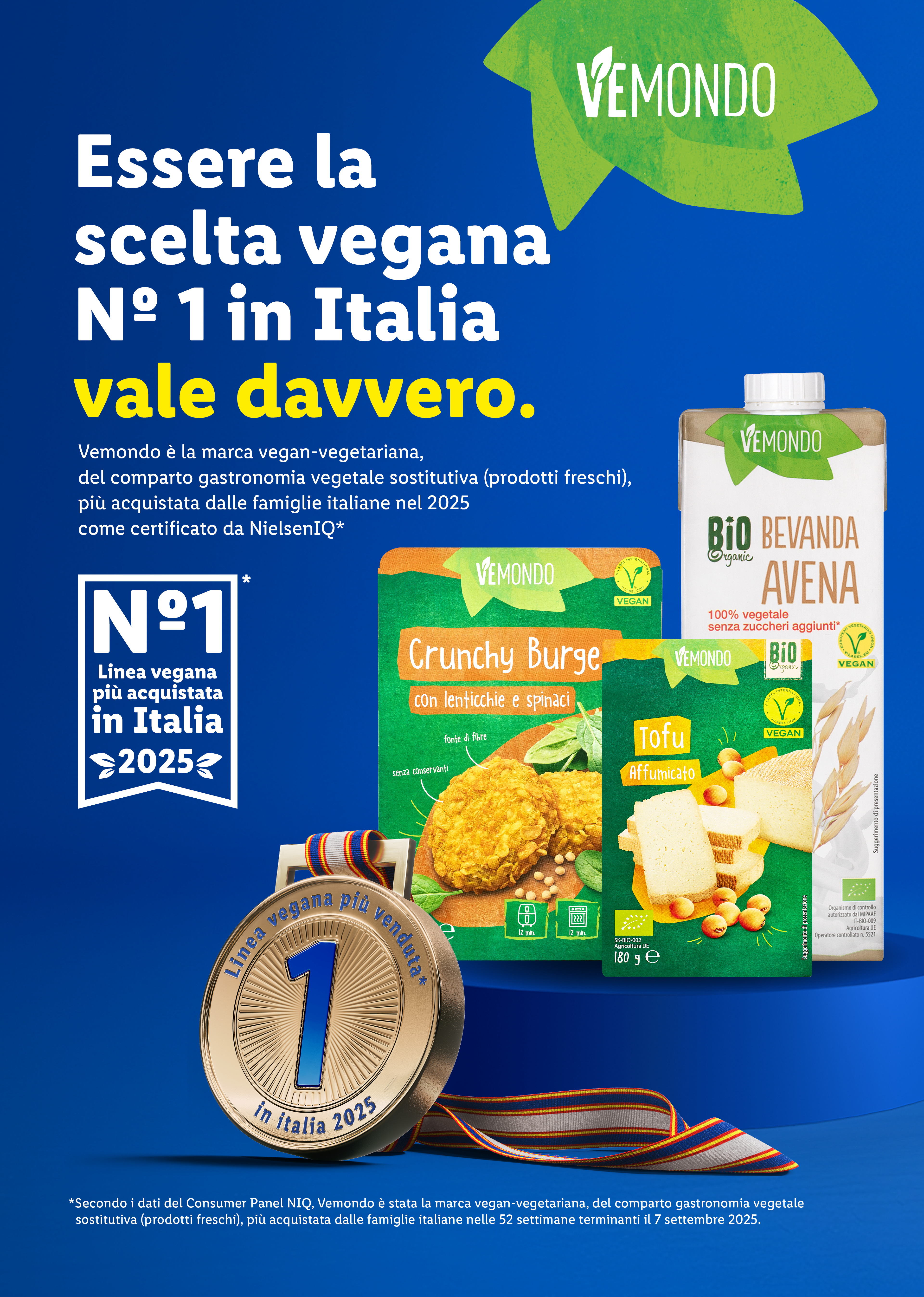 Vemondo: bevanda d'avena, burger croccanti e tofu affumicato, la scelta vegana n.1 in Italia.