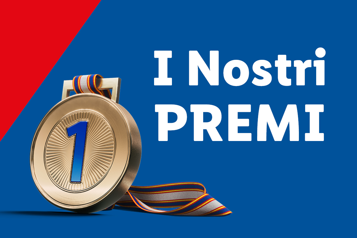 Medaglia d'oro con nastro e scritta 'I Nostri Premi'.