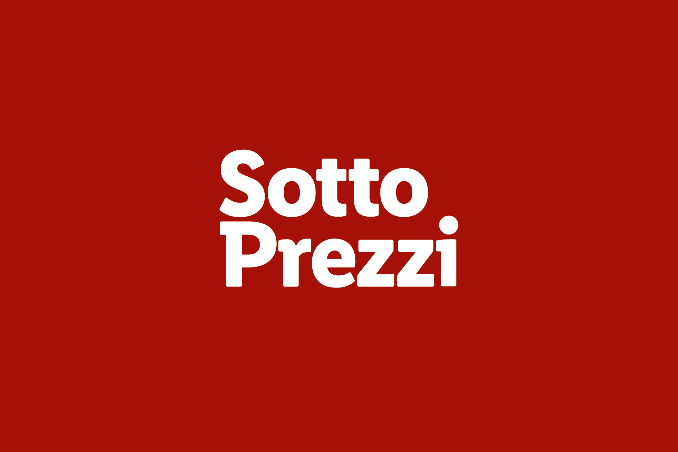 Logo con la scritta 'Sotto Prezzi' in bianco su sfondo rosso.