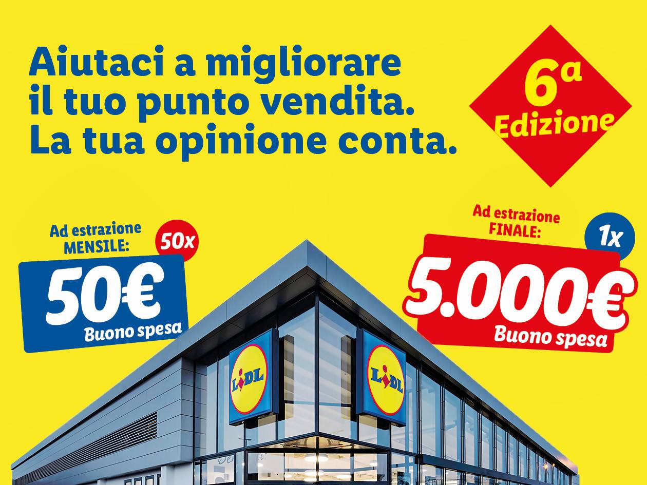 Concorso La tua opinione Conta 6edizione. Buoni spesa da 50€ (50x, estrazione mensile) e 5.000€ (1x, estrazione finale).