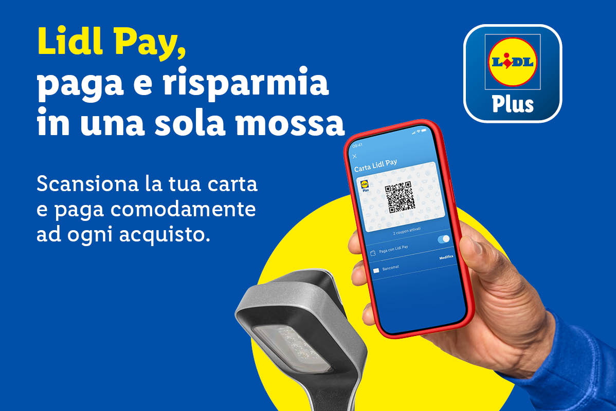 Lidl Pay, paga e risparmia in una sola mossa. Scansiona la tua carta e paga comodamente ad ogni acquisto.