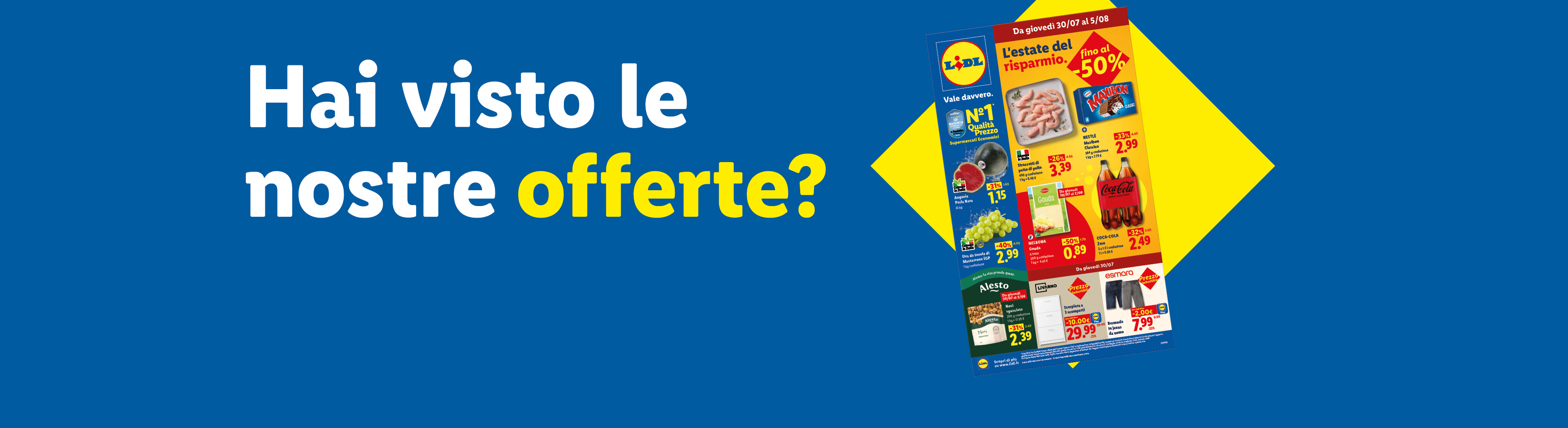 Offerte estive Lidl con sconti fino al 50% su prodotti alimentari e abbigliamento.