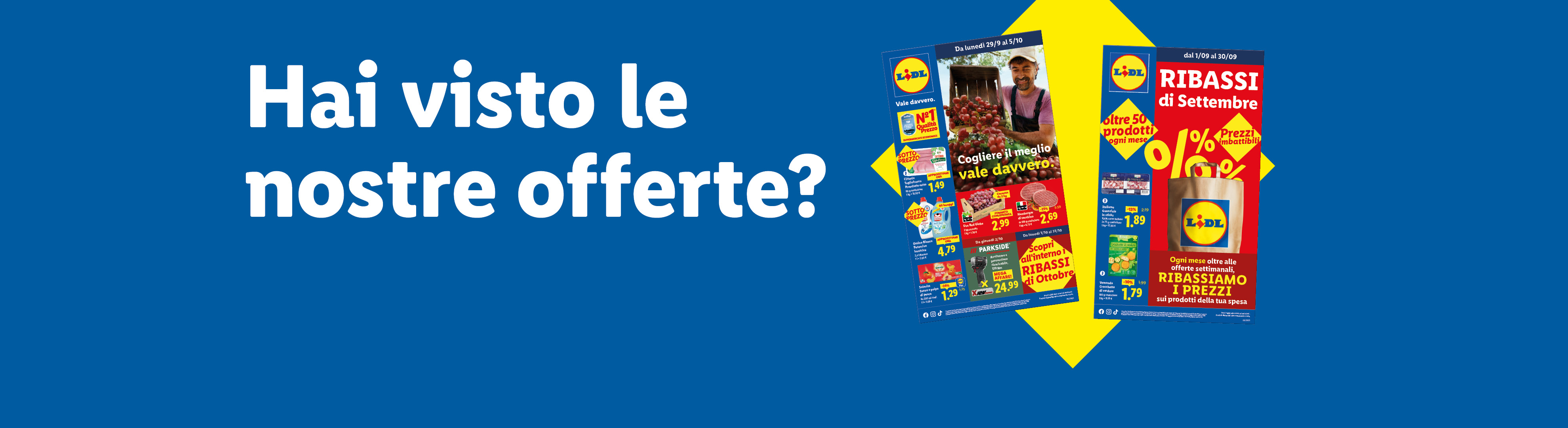 Hai visto le nostre offerte? Sfoglia il volantino Lidl con le offerte valide dal 29/09 e scopri i Ribassi di Settembre