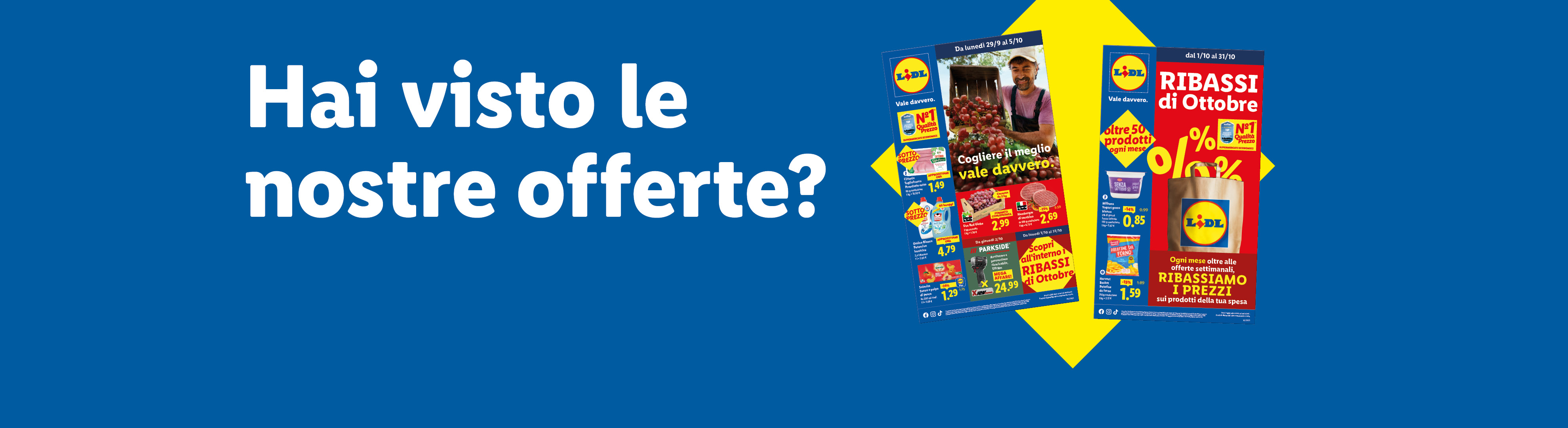 Hai visto le nostre offerte? Sfoglia il volantino Lidl con le offerte valide dal 29/09 e scopri i Ribassi di Ottobre.
