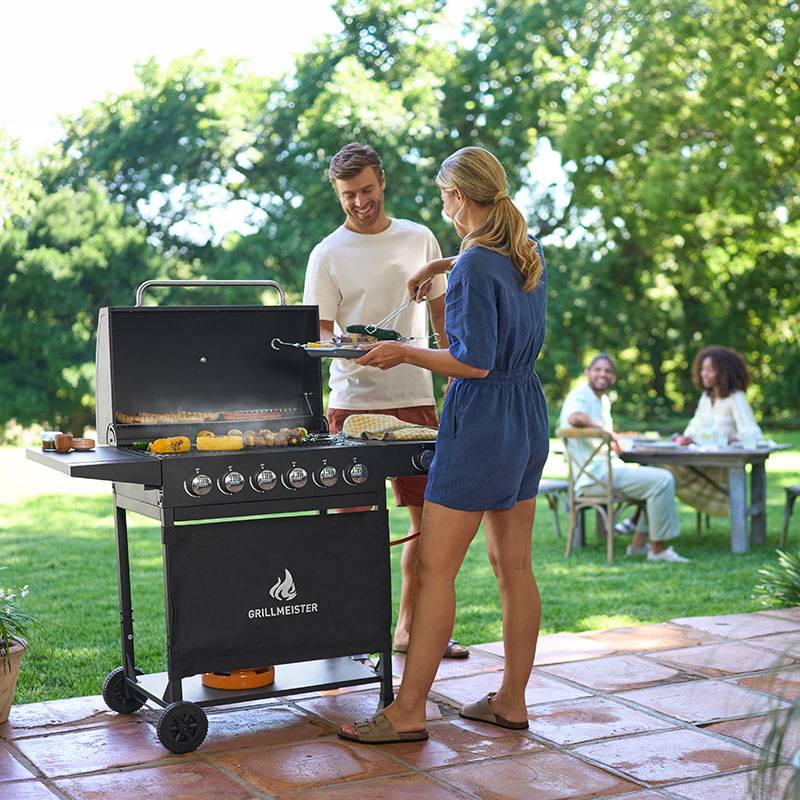 GrillMeister barbecue a 6 bruciatori, esterno.